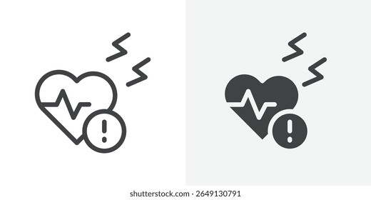 Icono de ataque cardíaco Esquema de signo de Vector