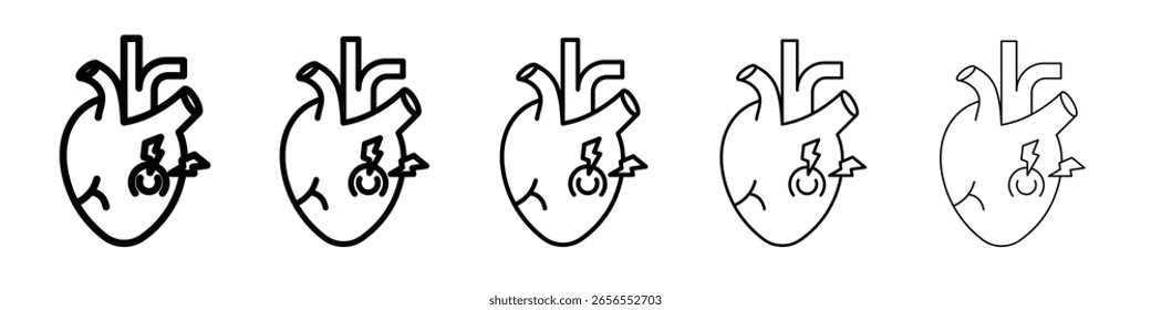 Icono de ataque cardíaco ilustración simple logotipo arte