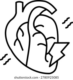 Heart Attack Icon Vector Element line icon design vector icons