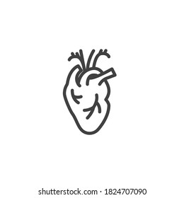 Heart attack line icon. linear style sign for mobile concept and web design. Diabetes heart outline vector icon. Symbol, logo illustration. Vector graphics