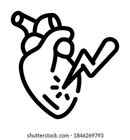 heart attack line icon vector. heart attack sign. isolated contour symbol black illustration