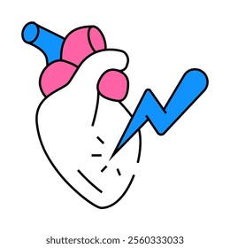 heart attack line icon vector. heart attack sign. isolated symbol illustration