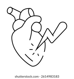 heart attack line icon vector. heart attack sign. isolated contour symbol black illustration