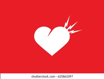 Heart Attack Logo. Flat Heart Design For The Common Use Of Branding, Icon, Logo, Symbol, Signage Or Any Graphic Element.