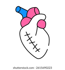 heart attack operation line icon vector. heart attack operation sign. isolated symbol illustration