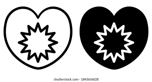 Heart attack Outline and Glyph Icon