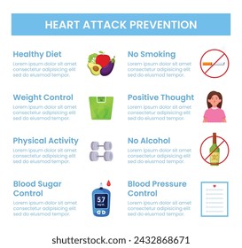 Heart attack prevention infographic design