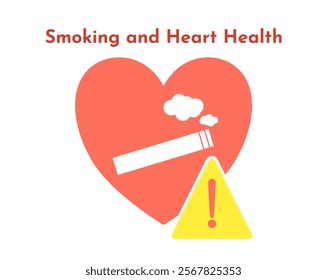 Heart attack prevention to stop smoking illustration.