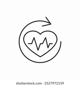 heart attack return icon sign vector