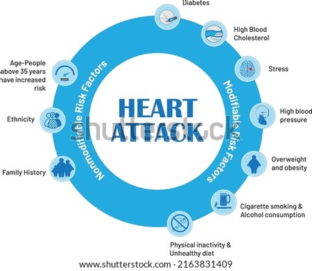 Heart Attack Risk Factor, Blood Pressure, Modifiable Risk Factor, Nonmodifiable Risk Factor, Diabetes