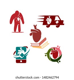 Heart Attack Risk Vector Logo Icon Design Illustration 