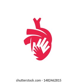 Heart attack risk vector logo icon design Illustration 