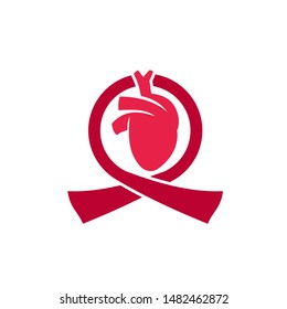 Heart attack risk vector logo icon design Illustration 