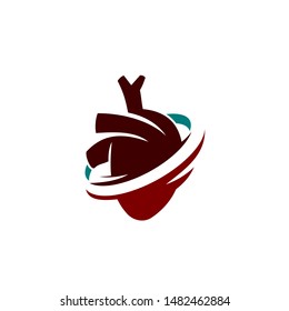 Heart attack risk vector logo icon design Illustration 