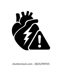 Heart Attack Warning Sign Icon