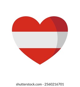 heart of austria. flag of austria shaped as a heart – vector illustration