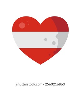 heart of austria. flag of austria shaped as a heart – vector illustration