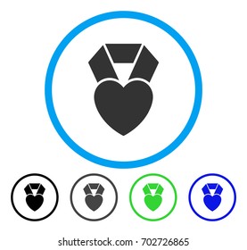 Heart Award rounded icon. Vector illustration style is a flat iconic symbol inside a circle, black, gray, blue, green versions. Designed for web and software interfaces.