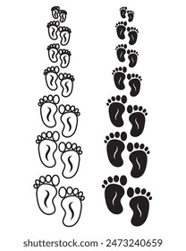 Heart Baby Feet Isolated on White Background