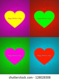 Heart background 4 color variations Vector illustration