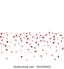 Heart Background. 8 March Banner with Flat Heart. St Valentine Day Card with Classical Hearts. Red Pink  Exploding Like Sign. Vector Template for Mother's Day Card. Empty Vintage Confetti Template.