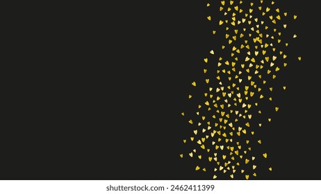 Heart Background. Abstract Concept For Woman. Luxury Frame. Gold Art Illustration. Wedding Design For Gift. Golden Special Voucher. Yellow Heart Background.