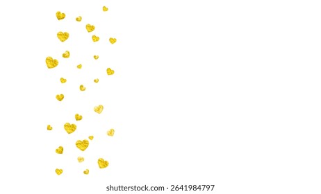 Arrière-Plan Coeur. Abstrait Sparkle Pour Remise. Cadre graphique. Fond d'écran Gold Retro. Concept Romantique Pour Fête. Bordure spéciale jaune. Arrière-Plan Coeur Doré.