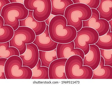 a heart background with a beautiful and charming blend of pink and dark red