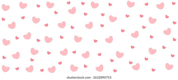 Heart Background. Beautiful Confetti Hearts Falling on Background. Invitation Template Background Design, Greeting Card, Poster. Valentine Day. Vector illustration	
