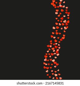 Heart Background. Beautiful Voucher For Birthday. Fashion Frame. Red Retro Decoration. Handdrawn Splatter For Couple. Rose Random Concept. Pink Heart Background.