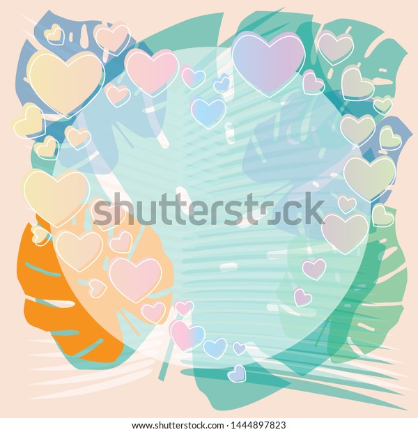 Heart Background Colored Romance Love Summer Stock Vector (Royalty Free ...