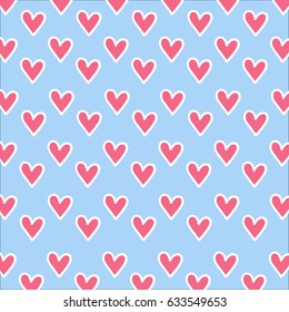 Heart background with different colored confetti hearts for valentine time