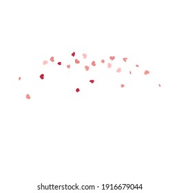 Heart Background.  Exploding Like Sign. Vector Template for Mother's Day Card. Empty Vintage Confetti Template. 8 March Banner with Flat Heart. St Valentine Day Card with Classical Hearts. Red Pink
