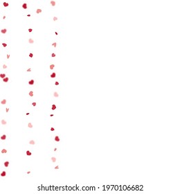 Heart Background.  Exploding Like Sign. Vector Template for Mother's Day Card. Red Pink Empty Vintage Confetti Template. St Valentine Day Card with Classical Hearts. 8 March Banner with Flat Heart.