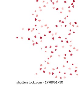Heart Background.  Exploding Like Sign. Vector Template for Mother's Day Card. 8 March Banner with Flat Heart. St Valentine Day Card with Classical Hearts. Red Pink Empty Vintage Confetti Template.