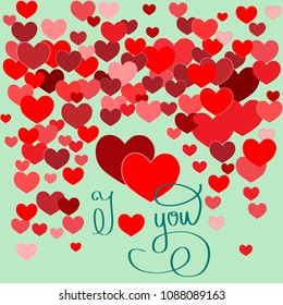 Heart background. Fashion graphic design. Modern stylish abstract texture. Colorful template for prints, textiles, wrapping, wallpaper, card, banner, business, etc. Vector illustration