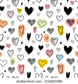 Heart background for fashion - seamless heart shape texture. Love vector.