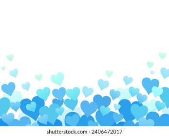 Heart background frame material blue