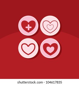 heart background with gloss red background