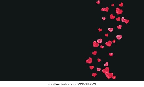 Heart Background. Greeting Sparkle For Engagement. Holiday Frame. Red Retro Backdrop. Ornament Splatter For Woman. Rose Grunge Concept. Pink Heart Background.