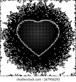 Heart Background Illustration. Black and white