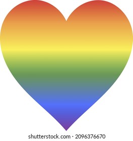Heart background with lgbt flag colors pattern in horizontal view, concept of gay pride or Valentine's Day. Vector or illustration with rainbow colors
