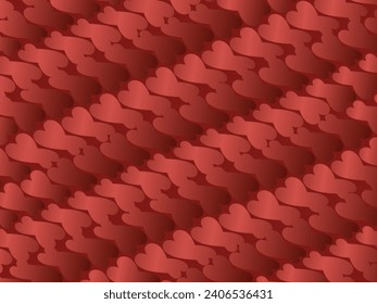 Heart background with modern ornaments, red color, suitable for valentines, letters, gifts, presents, surprises, etc.