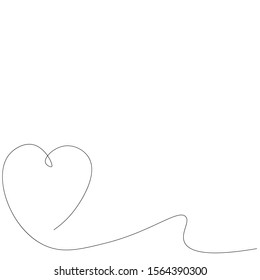 Heart background one line drawing design vector illustration
