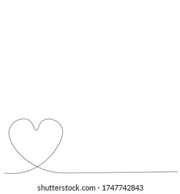 Ilustración del vector de dibujo de una línea de fondo del corazón