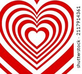 The heart background is overlapping in several layers, alternately white and red.