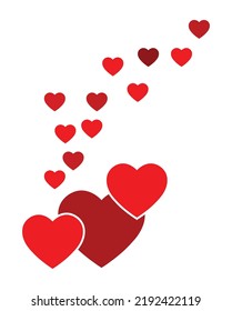 patrones de fondo cardíaco, diseños de fondo de patrones de amor ilustración vectorial, corazones rojos hermosos sin costura. Día de San Valentín. Decoración de tarjetas de San Valentín