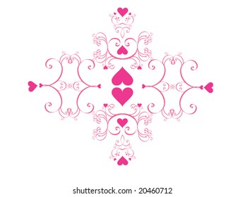 Heart background in pink