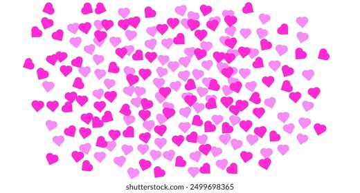 heart background with random position. Pink, stacked, overlapping, monotone, wedding, backdrop. Vector