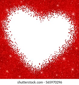 Heart background with red glitter